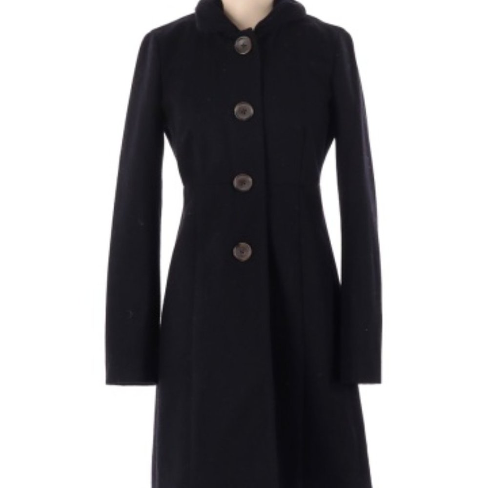 J Crew Factory Stand Collar Overcoat, EUC